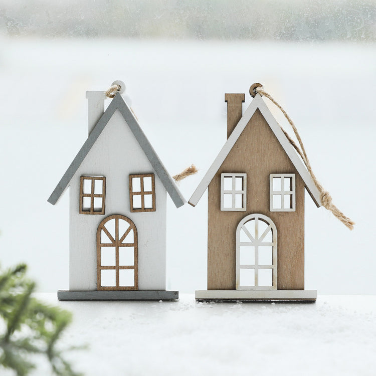 Nordic Wooden House Christmas Hanging Ornament