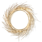 24-Inch Champagne Paper Wreath with LED Lights & Timer
