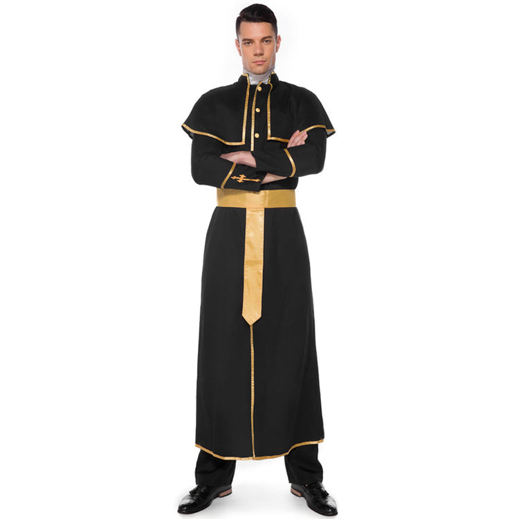 Men's Black Long-Sleeve Costume Robe