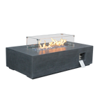 52-Inch Concrete Propane Fire Pit Table, Dark Gray