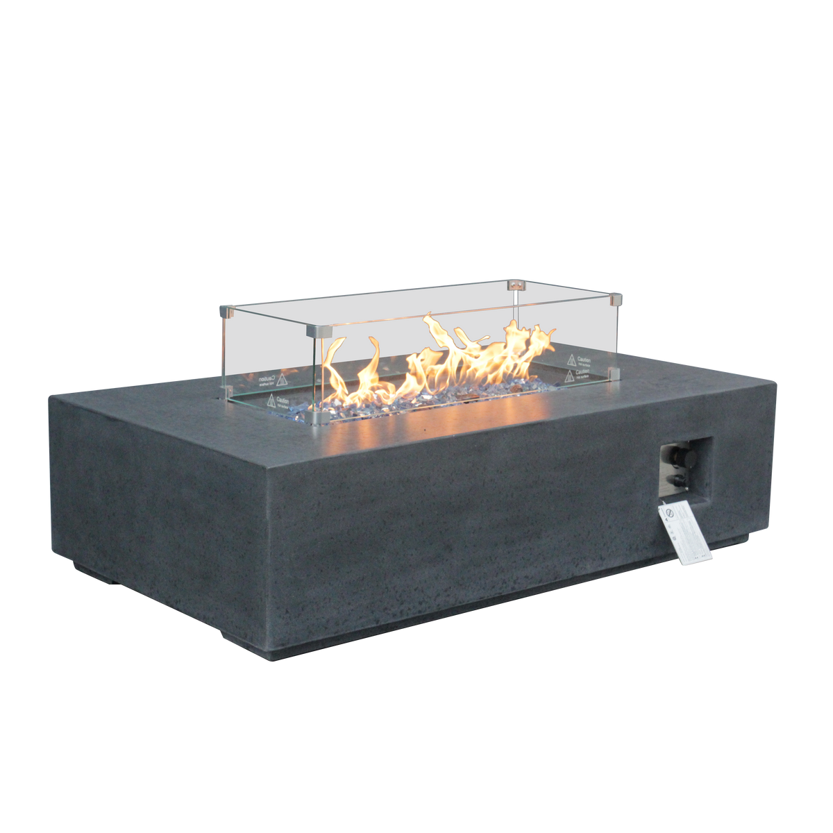 52-Inch Concrete Propane Fire Pit Table, Dark Gray