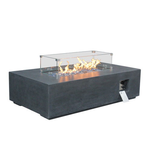 52-Inch Concrete Propane Fire Pit Table, Dark Gray