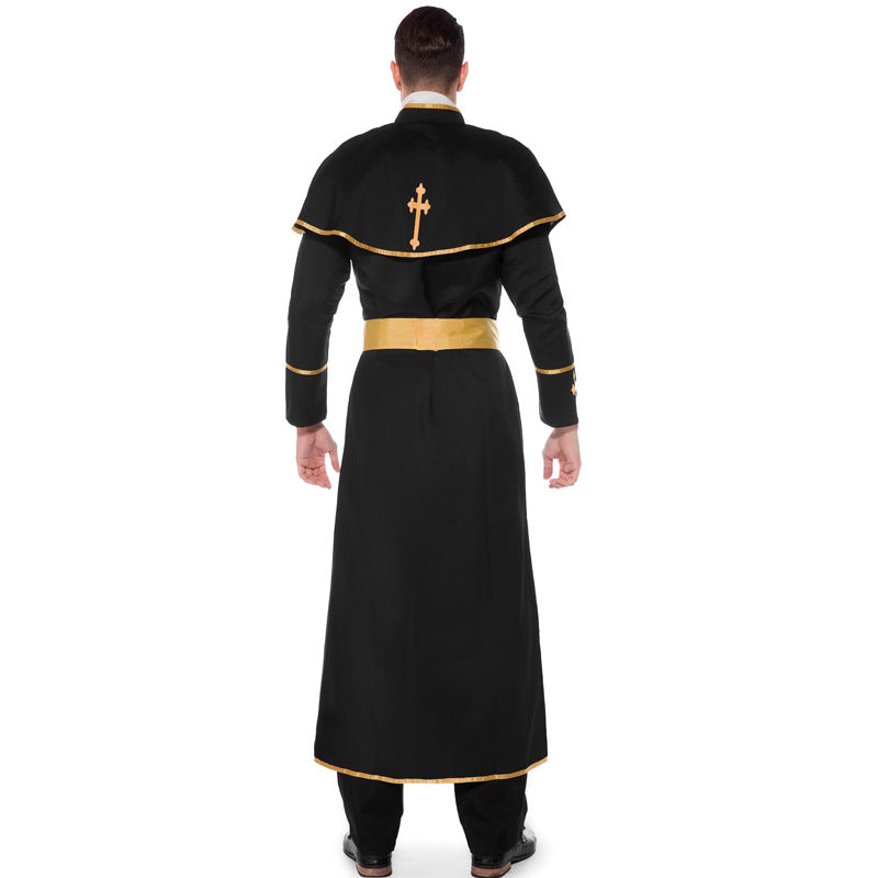 Men's Black Long-Sleeve Costume Robe