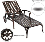 Aluminium Cast lounge chair 2pcs brown
