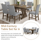 TOPMAX 7-Piece Extendable Dining Set, Golden Brown & Gray