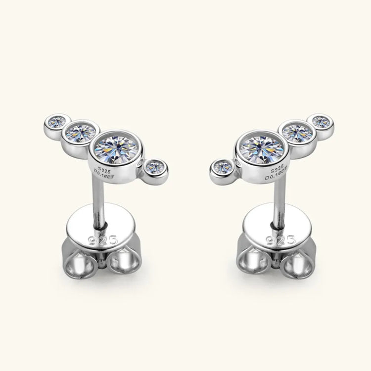 Moissanite Sterling Silver Stud Earring – 9.4 mm, Single