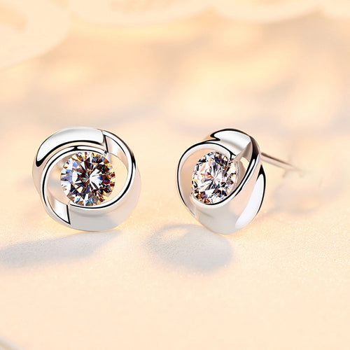 925 Silver Rose Petal Earrings