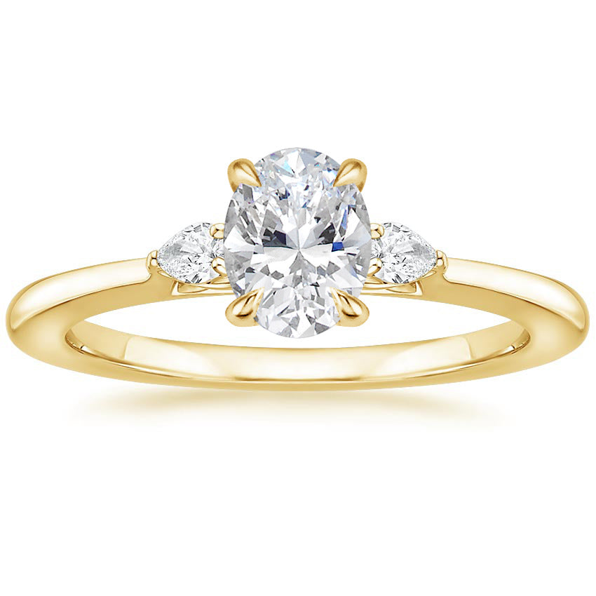 Three-Stone Lab-Grown Diamond Ring | 18K Gold Plated S925 Silver