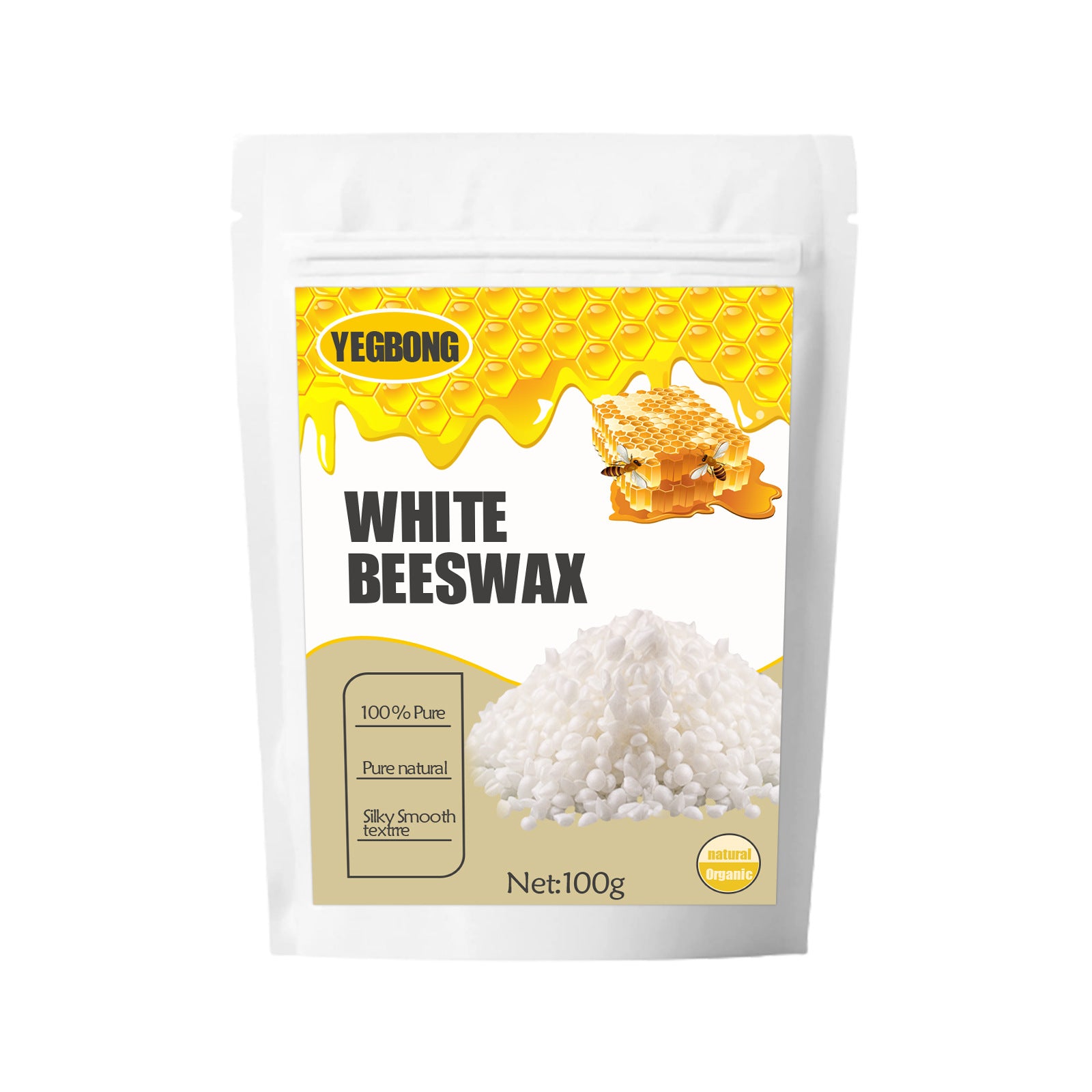 Yegbong White Beeswax, Diy Skin Care Lip Wax Candle With Multi-Purpose Cosmetic Ingredients