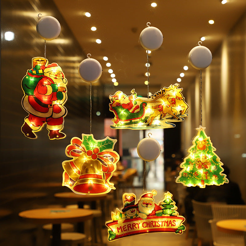 Christmas Lights Window Hanging Lights Christmas Decorative Lights Shop Window Led Sucker Lights Small Colored Lights