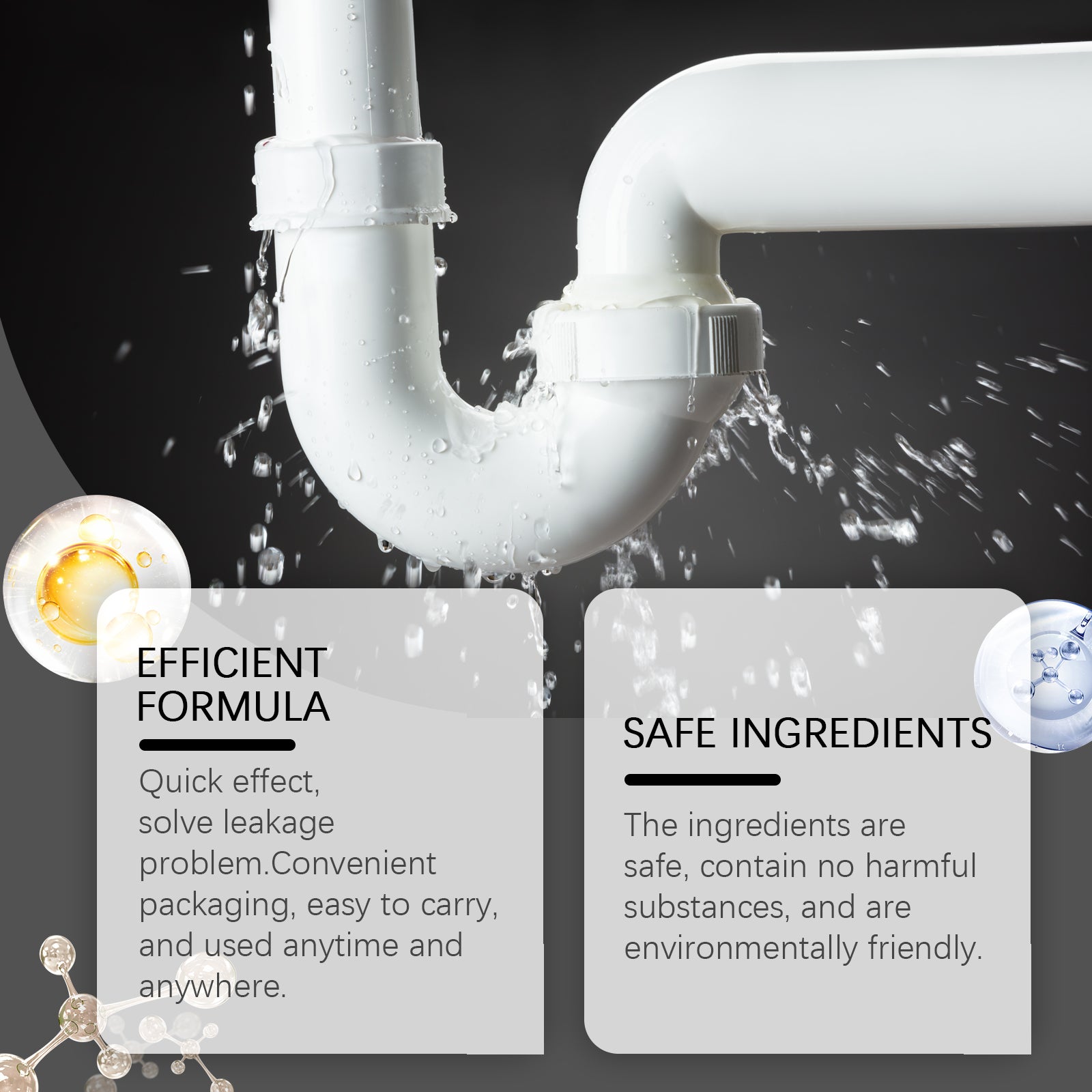 Jue-Fish Leak Sealing Adhesive Spray, Household Instant Seal Leak Sealing Adhesive Spray