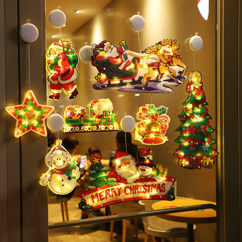 Christmas Lights Window Hanging Lights Christmas Decorative Lights Shop Window Led Sucker Lights Small Colored Lights
