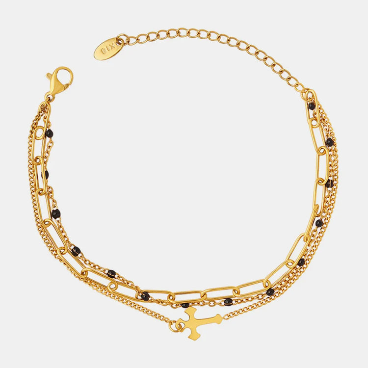 Three-Layer Titanium Steel Bracelet – Silver, Gold or Rose Gold