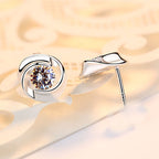 925 Silver Rose Petal Earrings