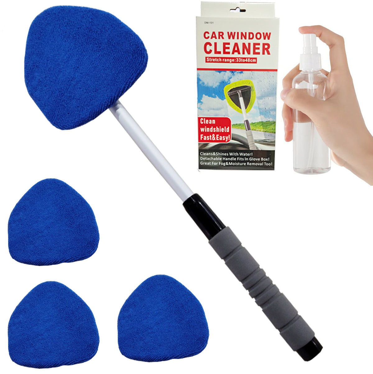 Telescopic Microfiber Car Windshield Defogger Window Cleaning Brush