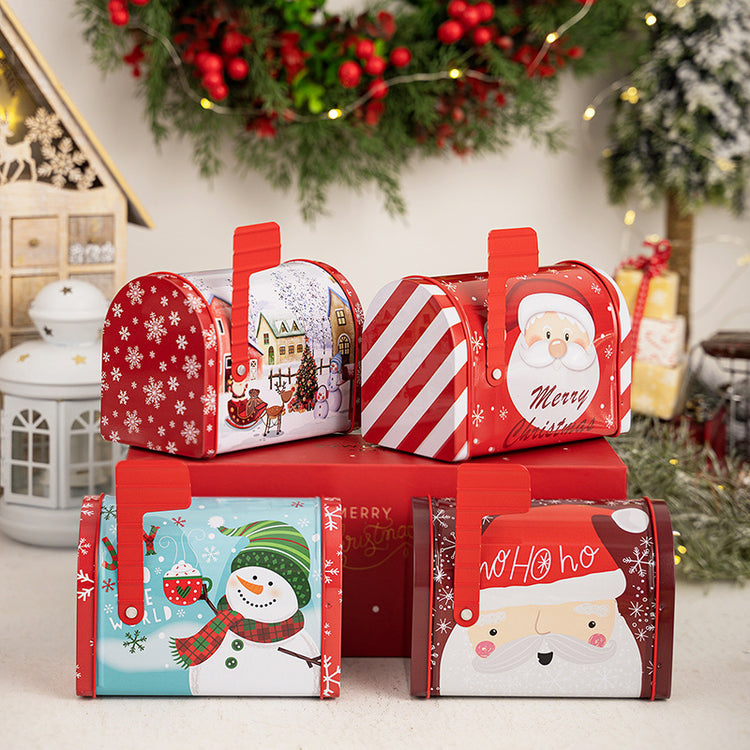 Christmas Tin Mailbox Gift Box