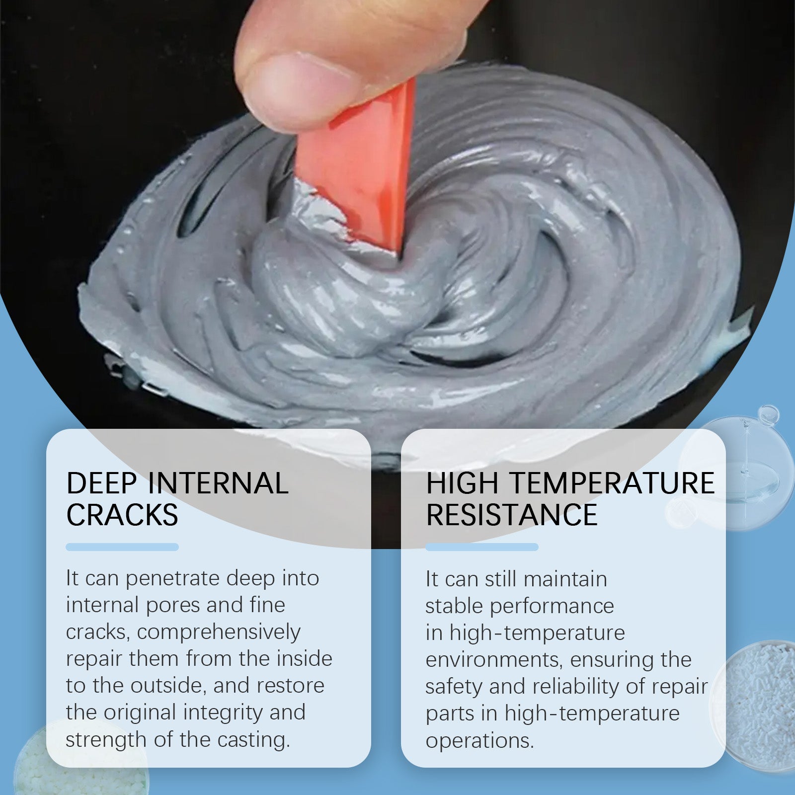 Jue Fish Metal Repair Epoxy Adhesive, Casting Glue Ab Adhesive Repair Agent Waterproof Plugging Metal Adhesive