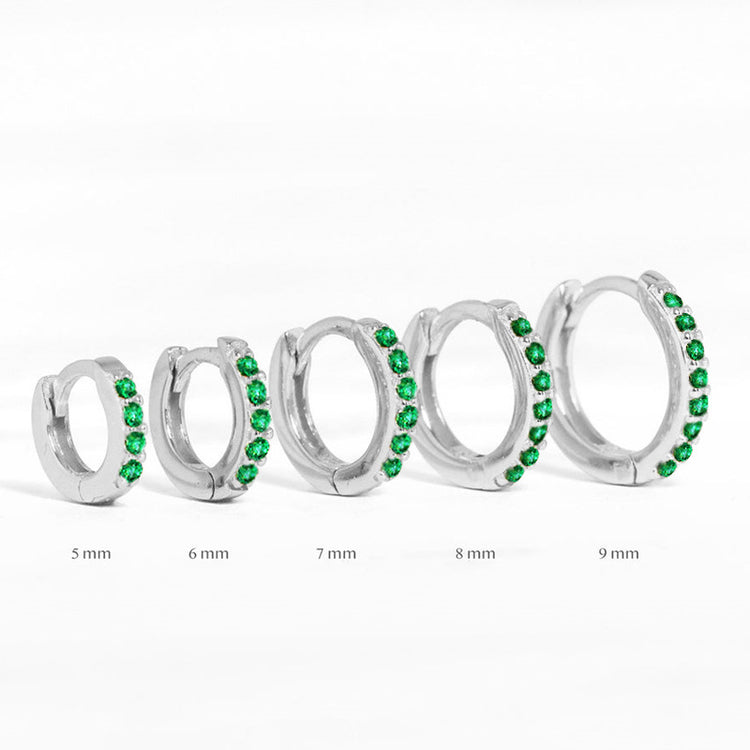 Round Stud Earrings in 925 Sterling Silver – Multiple Colors & Sizes
