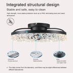 19.7-Inch Black Ceiling Fan with Dimmable LED Light & Remote