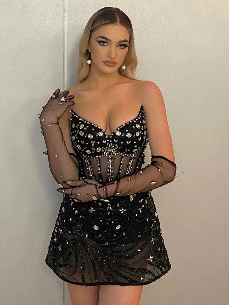 Black Strapless Mini Dress