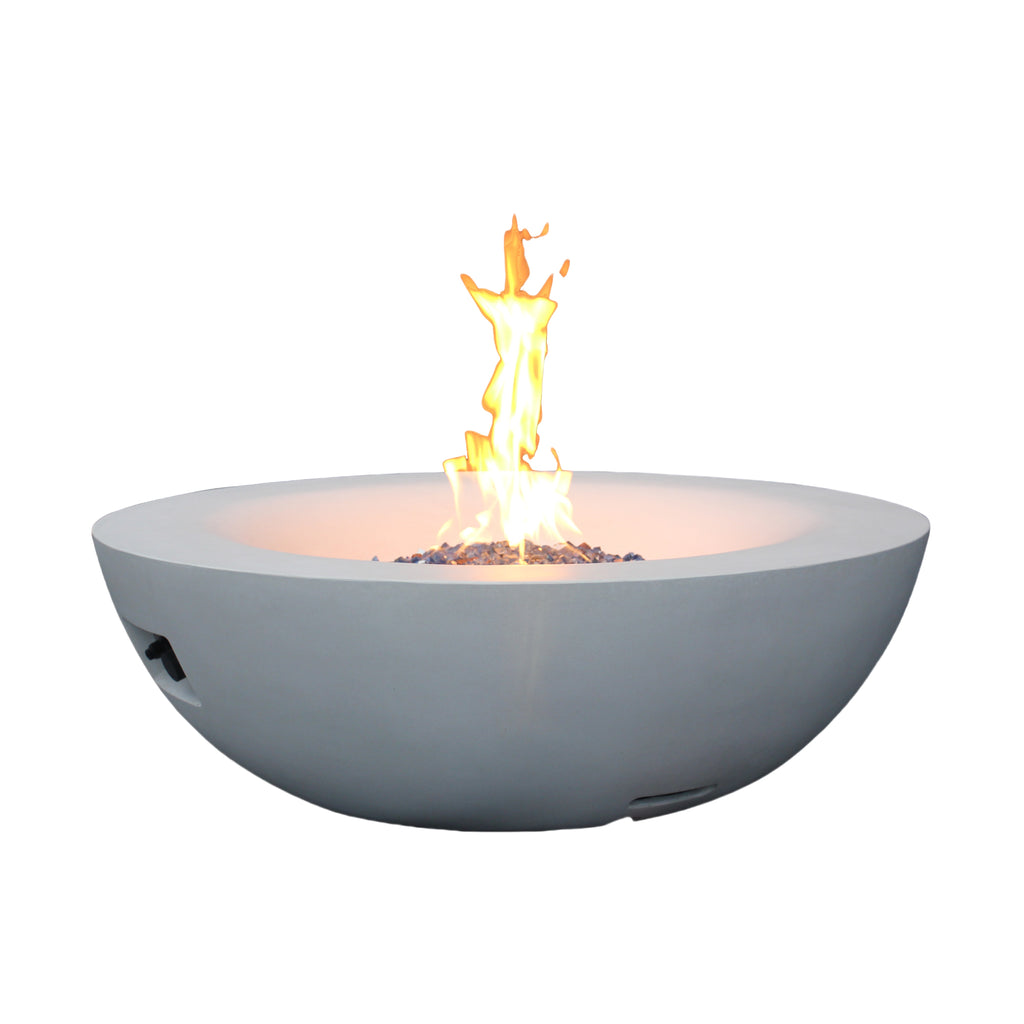 42-Inch Concrete Propane Fire Pit Bowl, Antique White