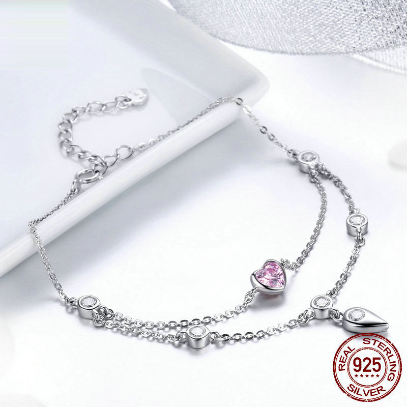 Sweetheart Zircon Bracelet in Platinum-Plated Sterling Silver