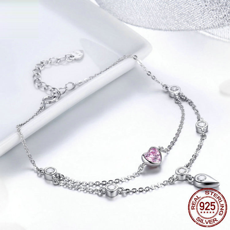 Sweetheart Zircon Bracelet in Platinum-Plated Sterling Silver
