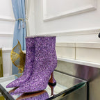 Women's Pointed-Toe Short Boots with Thick Heels