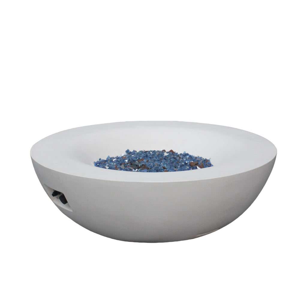 42-Inch Concrete Propane Fire Pit Bowl, Antique White