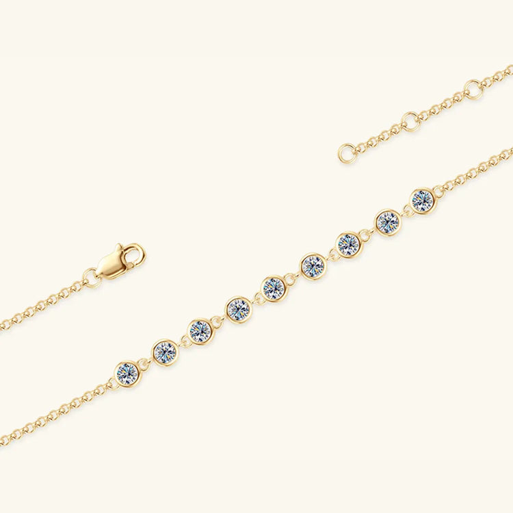 0.9-Carat Moissanite Sterling Silver Bracelet – 18.5 cm