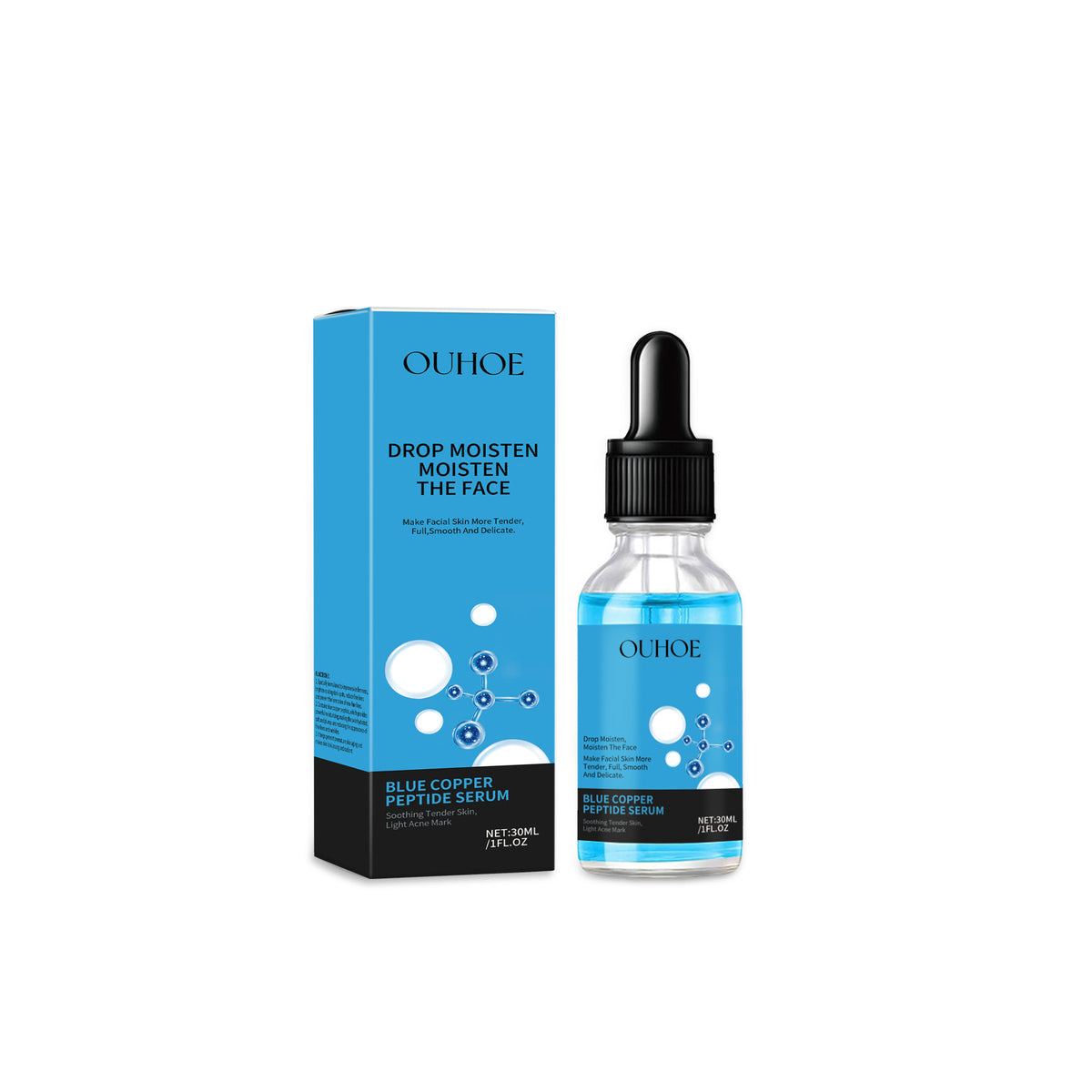 OUHOE Facial Serum with Copper Tripeptide-1, Hyaluronic Acid and Collagen