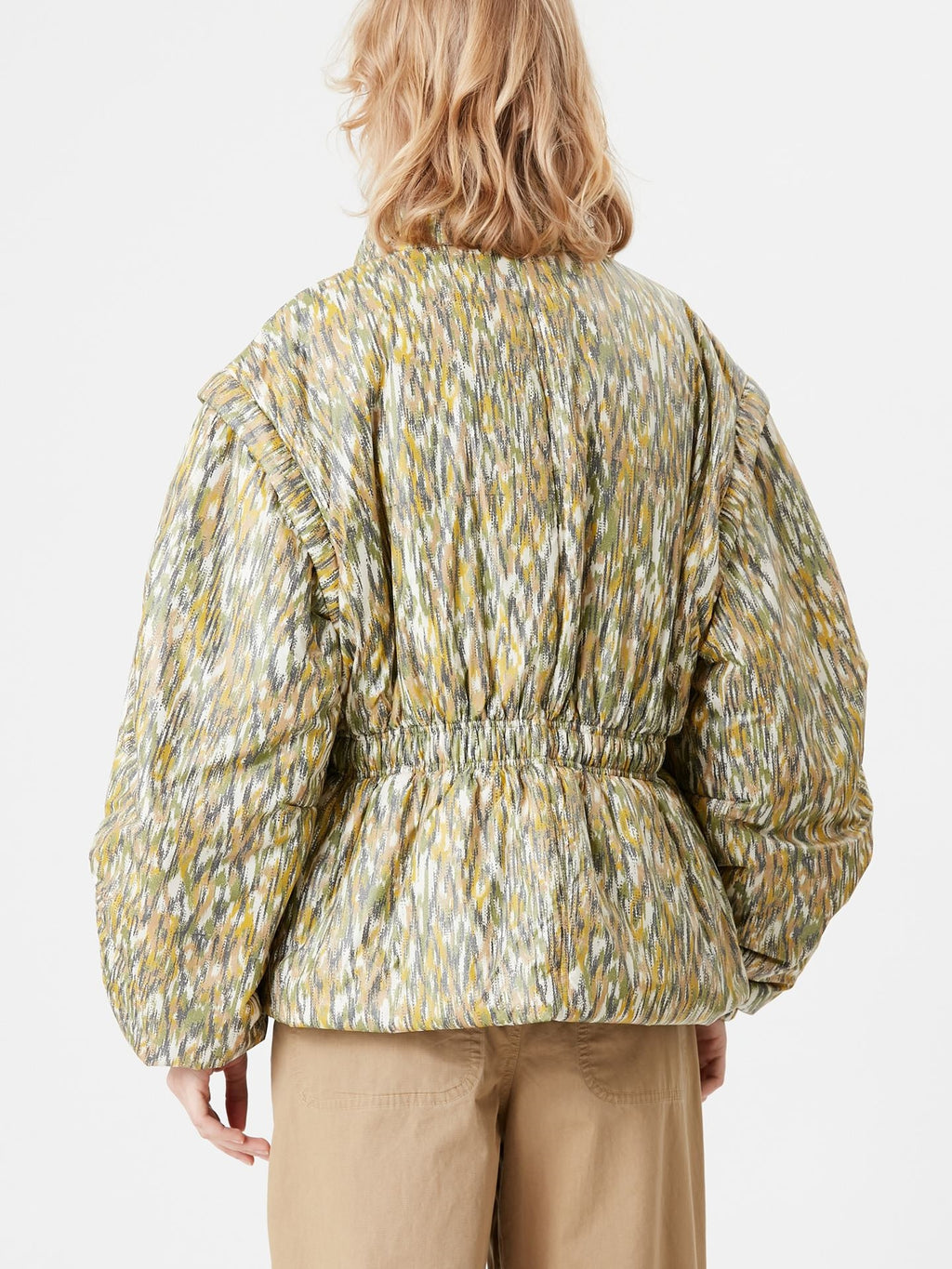 New Women's Color Print Jacket Coat Ladies Detachable Long Sleeve Slim Waist Zipper Outwear Fashion for Autumn Winter