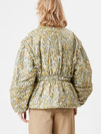 New Women's Color Print Jacket Coat Ladies Detachable Long Sleeve Slim Waist Zipper Outwear Fashion for Autumn Winter