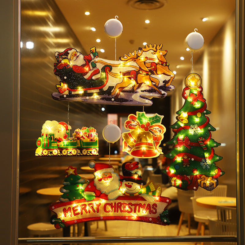Christmas Lights Window Hanging Lights Christmas Decorative Lights Shop Window Led Sucker Lights Small Colored Lights