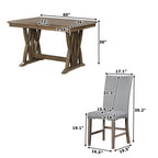 TOPMAX 7-Piece Extendable Dining Set, Golden Brown & Gray