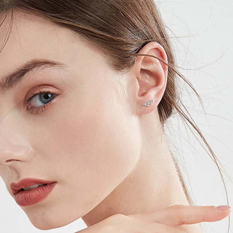 Moissanite Sterling Silver Stud Earring – 9.4 mm, Single