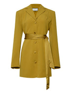 Women's Yellow Belted Blazer Dress