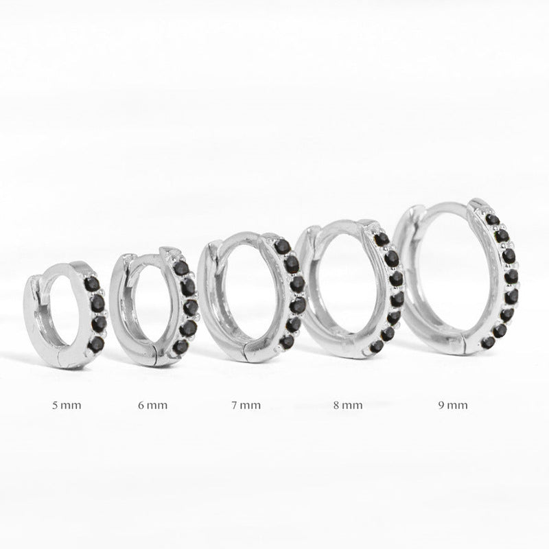 Round Stud Earrings in 925 Sterling Silver – Multiple Colors & Sizes