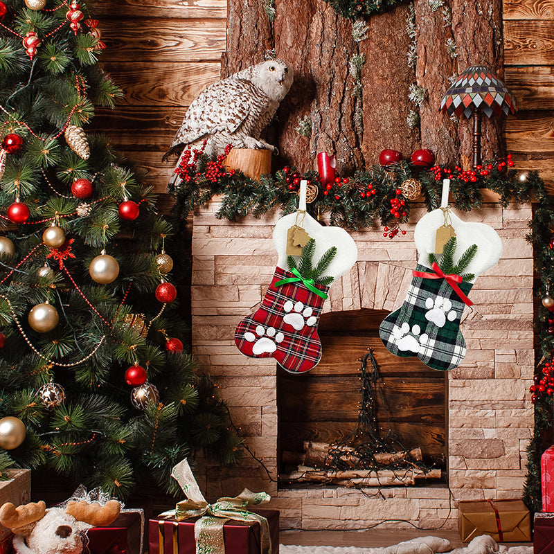 Paw Print Christmas Pet Stocking