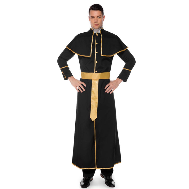 Men's Black Long-Sleeve Costume Robe