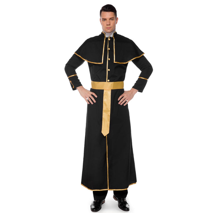 Men's Black Long-Sleeve Costume Robe