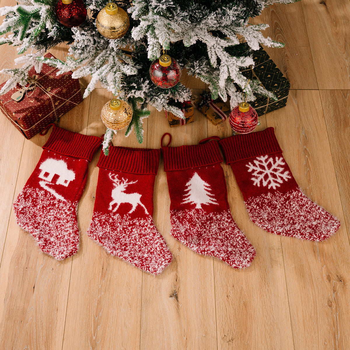 Patterned Fabric Christmas Stocking – 41 cm