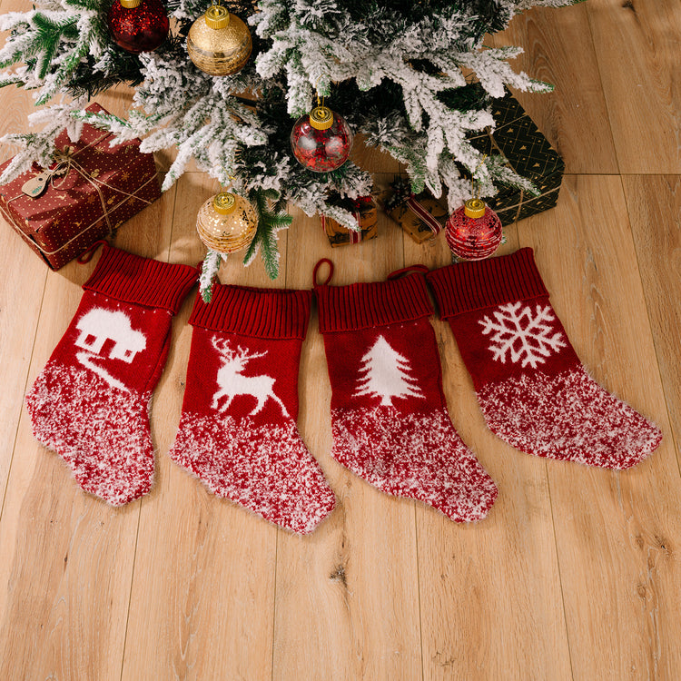 Patterned Fabric Christmas Stocking – 41 cm