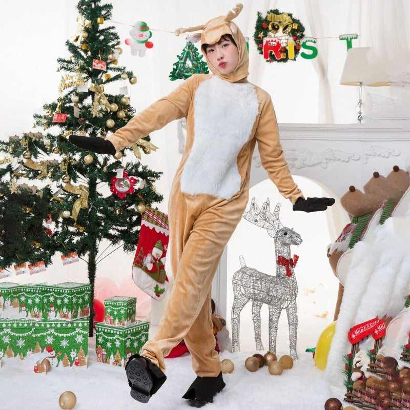 Women's Christmas Reindeer Jumpsuit Costume – Khaki