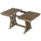 TOPMAX 7-Piece Extendable Dining Set, Golden Brown & Gray