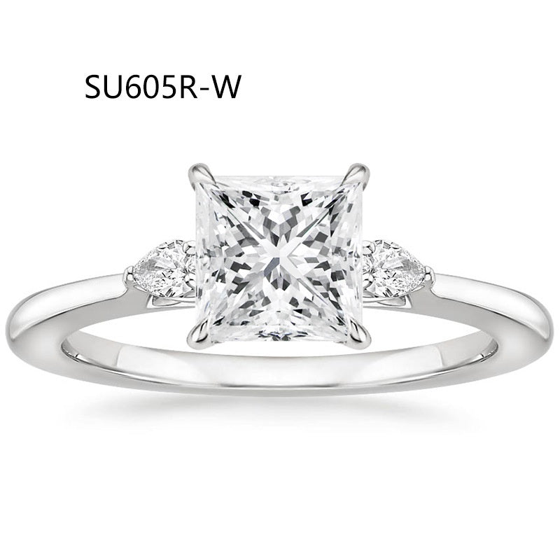Three-Stone Lab-Grown Diamond Ring | 18K Gold Plated S925 Silver