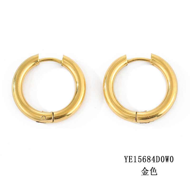 Stainless Steel Circle Earrings – Set of 3 Pairs