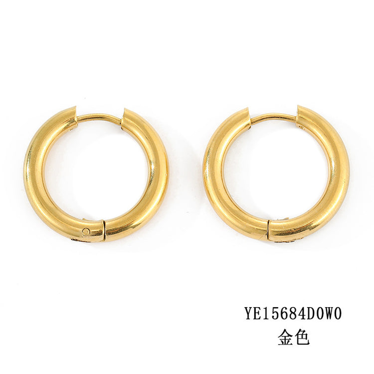 Stainless Steel Circle Earrings – Set of 3 Pairs