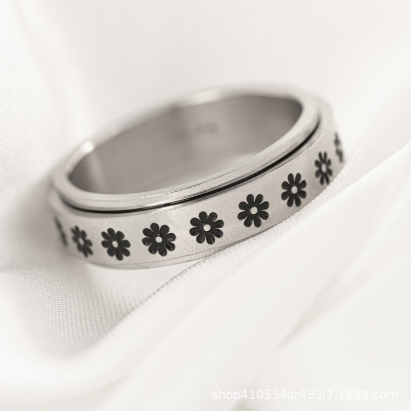 Sunflower Titanium Steel Ring – Four Color Combinations