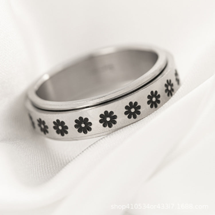 Sunflower Titanium Steel Ring – Four Color Combinations